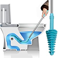 THEE Desatascador de inodoro con goma de silicona flexible- cepillo de limpieza para todos los bloques